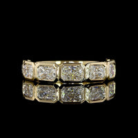 14K Yellow Gold 3/4 Eternity Band with East-West Bezel Set Radiant Cut Lab Diamonds - 2.27 Carat Total Weight - Covaloro Fine Jewelry