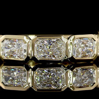 14K Yellow Gold 3/4 Eternity Band with East-West Bezel Set Radiant Cut Lab Diamonds - 2.27 Carat Total Weight - Covaloro Fine Jewelry
