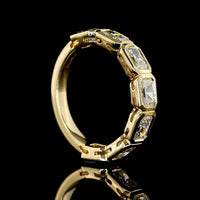 14K Yellow Gold 3/4 Eternity Band with East-West Bezel Set Radiant Cut Lab Diamonds - 2.27 Carat Total Weight - Covaloro Fine Jewelry