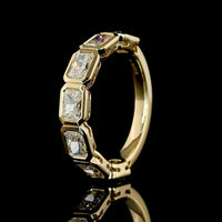 14K Yellow Gold 3/4 Eternity Band with East-West Bezel Set Radiant Cut Lab Diamonds - 2.27 Carat Total Weight - Covaloro Fine Jewelry