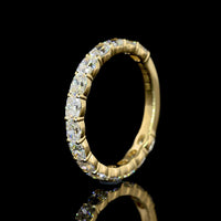 14K Yellow Gold 3/4 Eternity Band with East-West Cushion Brilliant Cut Lab Diamonds - 1.65 Carat Total Weight - Covaloro Fine Jewelry