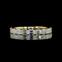 14K Yellow Gold 3/4 Eternity Band with East-West Emerald Cut Lab Diamonds - 1.39 Carats Total Diamond Weight - Covaloro Fine Jewelry