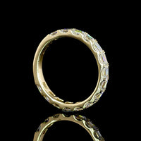 14K Yellow Gold 3/4 Eternity Band with East-West Emerald Cut Lab Diamonds - 1.39 Carats Total Diamond Weight - Covaloro Fine Jewelry