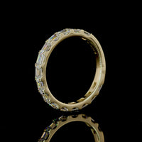 14K Yellow Gold 3/4 Eternity Band with East-West Emerald Cut Lab Diamonds - 1.39 Carats Total Diamond Weight - Covaloro Fine Jewelry