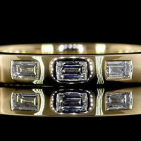 14K Yellow Gold 3/4 Eternity Band with East-West Flush Set Baguette Cut Lab Diamonds - 0.44 Carat Total Weight, E-F Color, VS Clarity - Covaloro Fine Jewelry