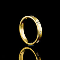 14K Yellow Gold 3/4 Eternity Band with East-West Flush Set Emerald Cut Lab Diamonds - 0.36 Carats Total Diamond Weight - Covaloro Fine Jewelry