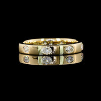 14K Yellow Gold 3/4 Eternity Band with East-West Flush Set Oval Cut Lab Diamonds - 0.40 Carats Total Diamond Weight - Covaloro Fine Jewelry
