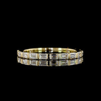14K Yellow Gold 3/4 Eternity Band with East-West Half Bezel Set Baguette Lab Diamonds - 0.53 Carat Total Weight, E-F VS Clarity - Covaloro Fine Jewelry