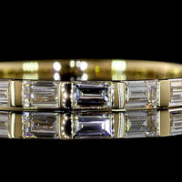 14K Yellow Gold 3/4 Eternity Band with East-West Half Bezel Set Baguette Lab Diamonds - 0.53 Carat Total Weight, E-F VS Clarity - Covaloro Fine Jewelry