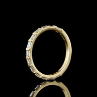 14K Yellow Gold 3/4 Eternity Band with East-West Half Bezel Set Baguette Lab Diamonds - 0.53 Carat Total Weight, E-F VS Clarity - Covaloro Fine Jewelry