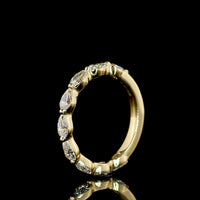 14K Yellow Gold 3/4 Eternity Band with East-West Pear Shape Lab Diamonds - 0.81 Carat Total Diamond Weight - Covaloro Fine Jewelry