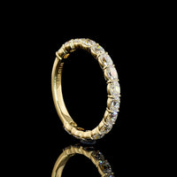 14K Yellow Gold 3/4 Eternity Band with East-West Prong Set Antique Cushion Cut Lab Diamonds - 1.43 Carat Total Diamond Weight - Covaloro Fine Jewelry
