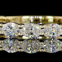 14K Yellow Gold 3/4 Eternity Band with East-West Prong Set Oval Cut Lab Diamonds - 1.40 Carats Total Diamond Weight - Covaloro Fine Jewelry