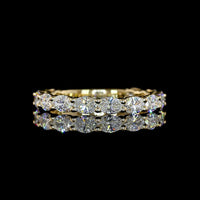 14K Yellow Gold 3/4 Eternity Band with East-West Prong Set Oval Lab Diamonds - 1.38 Carat Total Weight - Covaloro Fine Jewelry