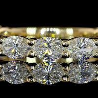 14K Yellow Gold 3/4 Eternity Band with East-West Prong Set Oval Lab Diamonds - 1.38 Carat Total Weight - Covaloro Fine Jewelry
