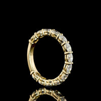 14K Yellow Gold 3/4 Eternity Band with East-West Prong Set Oval Lab Diamonds - 1.38 Carat Total Weight - Covaloro Fine Jewelry