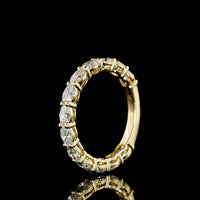 14K Yellow Gold 3/4 Eternity Band with East-West Prong Set Oval Lab Diamonds - 1.38 Carat Total Weight - Covaloro Fine Jewelry