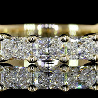 14K Yellow Gold 3/4 Eternity Band with East-West Prong Set Radiant Cut Lab Grown Diamonds - 1.69 Carat Total Weight - Covaloro Fine Jewelry