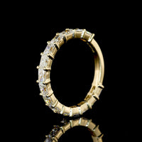 14K Yellow Gold 3/4 Eternity Band with East-West Prong Set Radiant Cut Lab Grown Diamonds - 1.69 Carat Total Weight - Covaloro Fine Jewelry