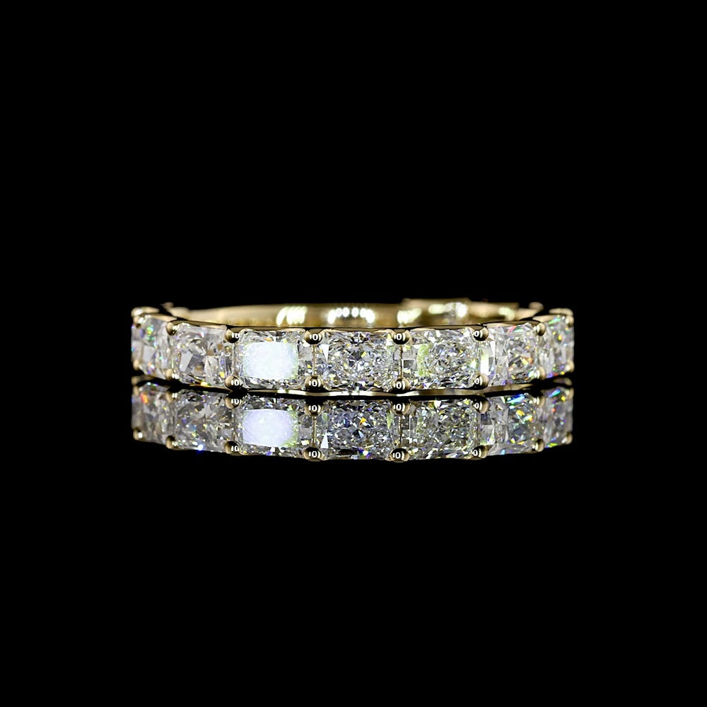 14K Yellow Gold 3/4 Eternity Band with East-West Radiant Cut Lab Diamonds - 1.80 Carat Total Weight, E-F VS Clarity - Covaloro Fine Jewelry