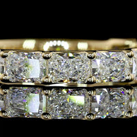 14K Yellow Gold 3/4 Eternity Band with East-West Radiant Cut Lab Diamonds - 1.80 Carat Total Weight, E-F VS Clarity - Covaloro Fine Jewelry