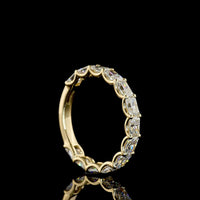 14K Yellow Gold 3/4 Eternity Band with East-West Radiant Cut Lab Diamonds - 1.80 Carat Total Weight, E-F VS Clarity - Covaloro Fine Jewelry