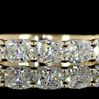 14K Yellow Gold 3/4 Eternity Band with East-West Set Cushion Brilliant Lab Diamonds - 1.37 Carat Total Weight - Covaloro Fine Jewelry