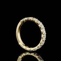 14K Yellow Gold 3/4 Eternity Band with East-West Set Cushion Brilliant Lab Diamonds - 1.37 Carat Total Weight - Covaloro Fine Jewelry