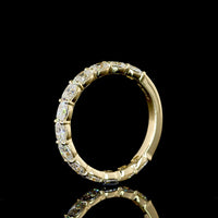 14K Yellow Gold 3/4 Eternity Band with East-West Set Cushion Brilliant Lab Diamonds - 1.37 Carat Total Weight - Covaloro Fine Jewelry