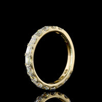 14K Yellow Gold 3/4 Eternity Band with East-West Set Emerald Cut Lab Diamonds - 1.36 Carats Total Diamond Weight - Covaloro Fine Jewelry