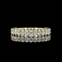 14K Yellow Gold 3/4 Eternity Band with East-West Set Oval Cut Lab Diamonds - 1.04 Carats Total Diamond Weight - Covaloro Fine Jewelry