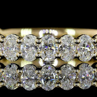 14K Yellow Gold 3/4 Eternity Band with East-West Set Oval Cut Lab Diamonds - 1.04 Carats Total Diamond Weight - Covaloro Fine Jewelry