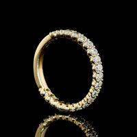 14K Yellow Gold 3/4 Eternity Band with East-West Set Oval Cut Lab Diamonds - 1.04 Carats Total Diamond Weight - Covaloro Fine Jewelry