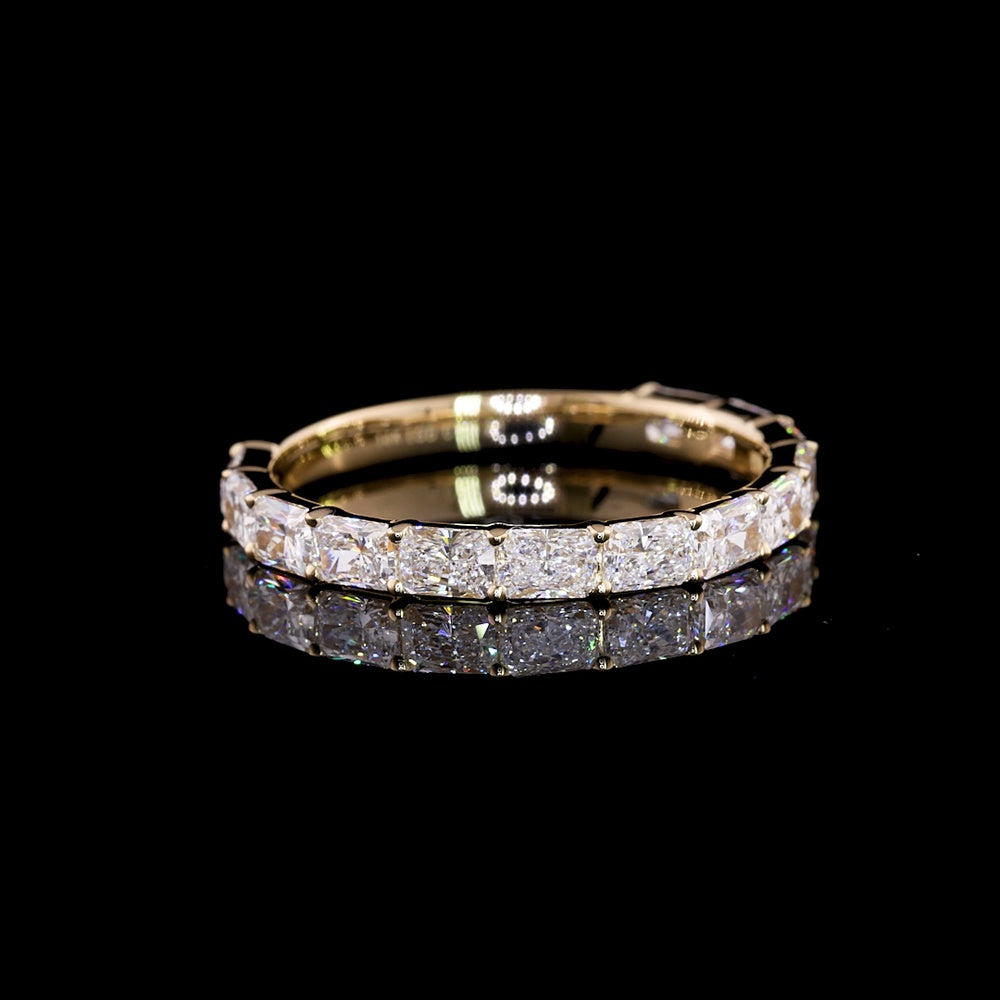 14K Yellow Gold 3/4 Eternity Band with East-West Set Radiant Cut Lab Diamonds - 1.21 Carat Total Weight, E-F Color, VS1 Clarity - Covaloro Fine Jewelry