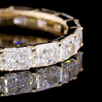 14K Yellow Gold 3/4 Eternity Band with East-West Set Radiant Cut Lab Diamonds - 1.21 Carat Total Weight, E-F Color, VS1 Clarity - Covaloro Fine Jewelry