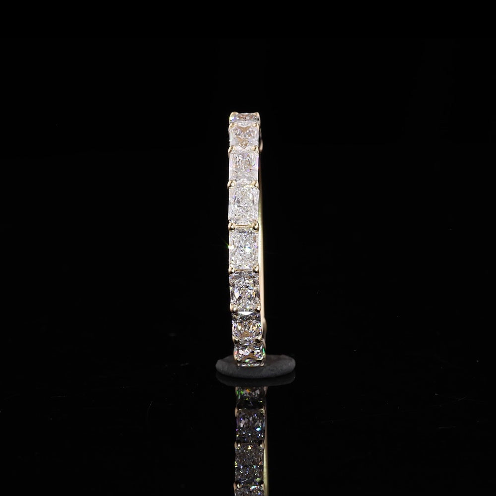14K Yellow Gold 3/4 Eternity Band with East-West Set Radiant Cut Lab Diamonds - 1.21 Carat Total Weight, E-F Color, VS1 Clarity - Covaloro Fine Jewelry