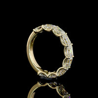 14K Yellow Gold 3/4 Eternity Band with East-West U-Prong Set Emerald Cut Lab Diamonds - 2.13 Carats Total Diamond Weight - Covaloro Fine Jewelry