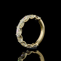 14K Yellow Gold 3/4 Eternity Band with East-West U-Prong Set Emerald Cut Lab Diamonds - 2.13 Carats Total Diamond Weight - Covaloro Fine Jewelry