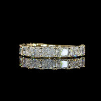 14K Yellow Gold 3/4 Eternity Band with East-West U-Prong Set Radiant Cut Lab Diamonds - 2.40 Carat Total Diamond Weight - Covaloro Fine Jewelry