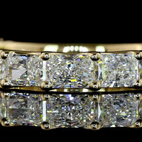 14K Yellow Gold 3/4 Eternity Band with East-West U-Prong Set Radiant Cut Lab Diamonds - 2.40 Carat Total Diamond Weight - Covaloro Fine Jewelry