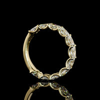 14K Yellow Gold 3/4 Eternity Band with East-West U-Prong Set Radiant Cut Lab Diamonds - 2.40 Carat Total Diamond Weight - Covaloro Fine Jewelry