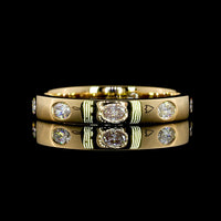 14K Yellow Gold 3/4 Eternity Band with Flush Set East-West Oval Lab Diamonds - 0.38 Carat Total Diamond Weight - Covaloro Fine Jewelry