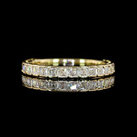 14K Yellow Gold 3/4 Eternity Band with Half-Bezel Set Asscher Cut Lab Diamonds - 1.10 Carats Total Diamond Weight - Covaloro Fine Jewelry