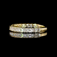 14K Yellow Gold 3/4 Eternity Band with Half-Bezel Set Asscher Cut Lab Diamonds - 1.10 Carats Total Diamond Weight - Covaloro Fine Jewelry