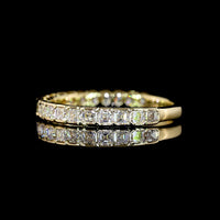 14K Yellow Gold 3/4 Eternity Band with Half-Bezel Set Asscher Cut Lab Diamonds - 1.10 Carats Total Diamond Weight - Covaloro Fine Jewelry