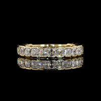 14K Yellow Gold 3/4 Eternity Band with Half Bezel Set Asscher Cut Lab Diamonds - 1.38 Carat Total Diamond Weight - Covaloro Fine Jewelry
