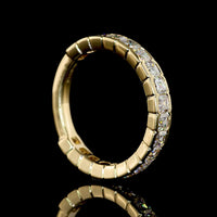 14K Yellow Gold 3/4 Eternity Band with Half Bezel Set Asscher Cut Lab Diamonds - 1.38 Carat Total Diamond Weight - Covaloro Fine Jewelry