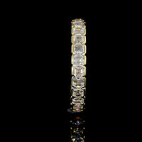 14K Yellow Gold 3/4 Eternity Band with Half Bezel Set Asscher Cut Lab Diamonds - 1.54 Carats Total Diamond Weight - Covaloro Fine Jewelry