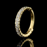 14K Yellow Gold 3/4 Eternity Band with Half Bezel Set Asscher Cut Lab Diamonds - 1.54 Carats Total Diamond Weight - Covaloro Fine Jewelry