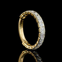 14K Yellow Gold 3/4 Eternity Band with Half Bezel Set Asscher Cut Lab Diamonds - 1.93 Carats Total Diamond Weight - Covaloro Fine Jewelry